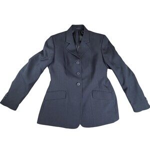 R.J. Blazer Womens 8S Petite Gray Herringbone 3 Button Lined Work Jacket